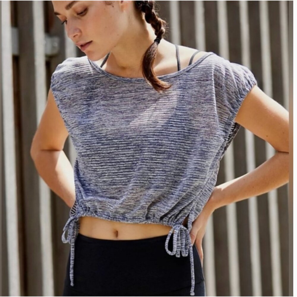 NWOT Free People Movment - Burnout Stripe Top Oversized